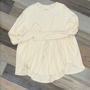 We The Free Cream Long Sleeve waffle top
